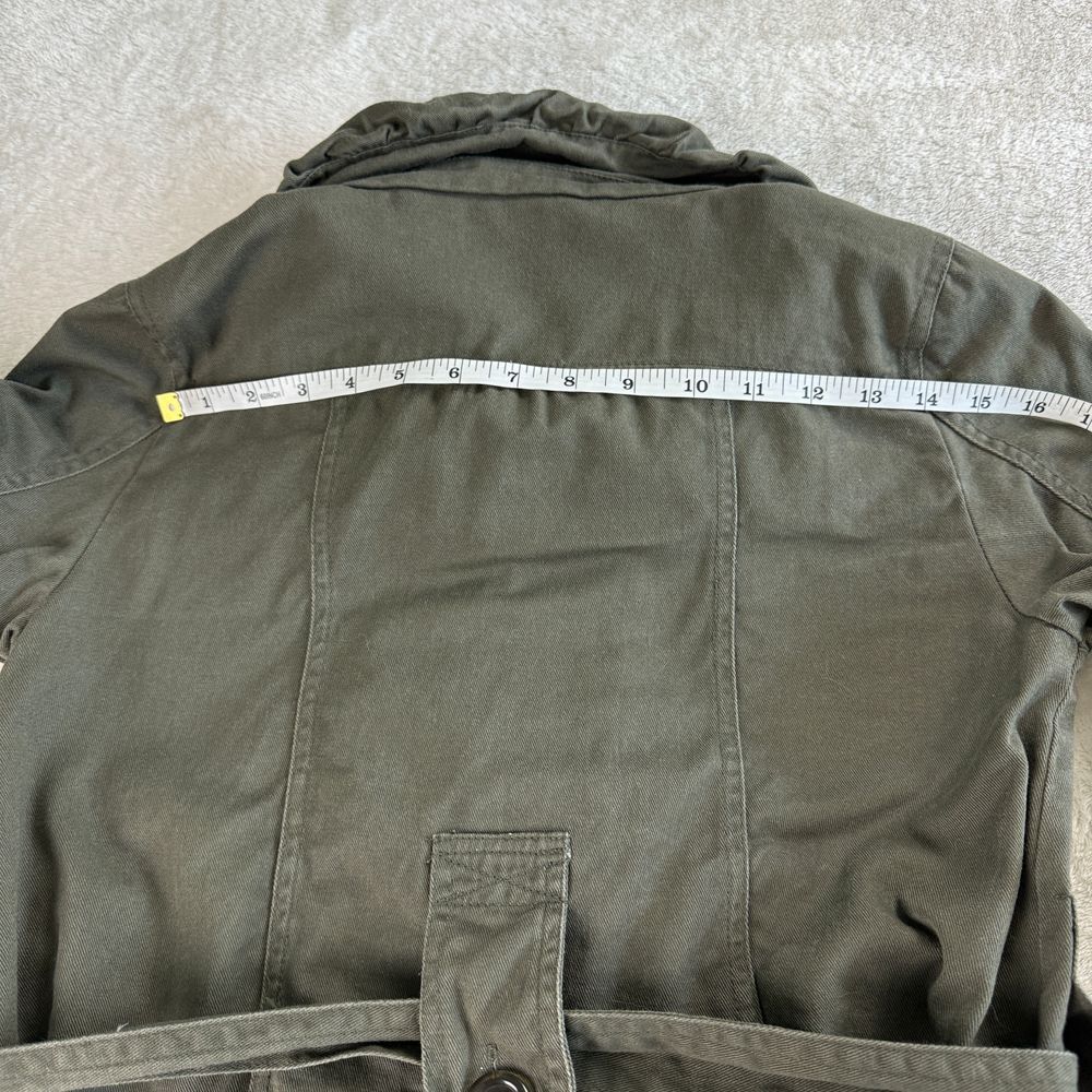 Ashley 26 International Jacket Womens‎ S M Olive Green Military Utility Ruffle - Picture 10 of 16